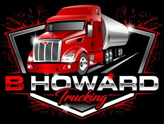 B HOWARD TRUCKING  logo design by Suvendu