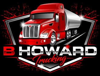 B HOWARD TRUCKING  logo design by Suvendu