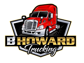 B HOWARD TRUCKING  logo design by LucidSketch