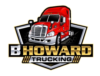 B HOWARD TRUCKING  logo design by LucidSketch