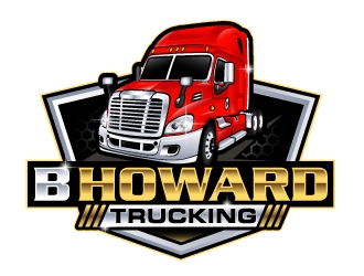 B HOWARD TRUCKING  logo design by LucidSketch