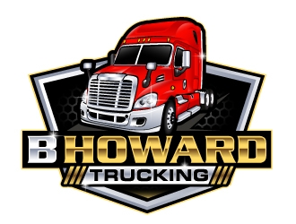 B HOWARD TRUCKING  logo design by LucidSketch