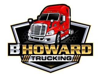 B HOWARD TRUCKING  logo design by LucidSketch