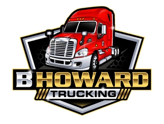 B HOWARD TRUCKING  logo design by LucidSketch