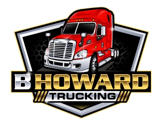 B HOWARD TRUCKING  logo design by LucidSketch