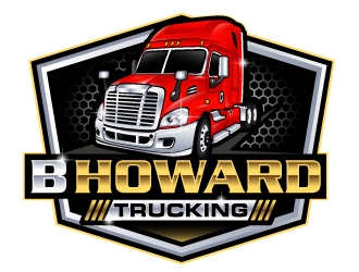 B HOWARD TRUCKING  logo design by LucidSketch