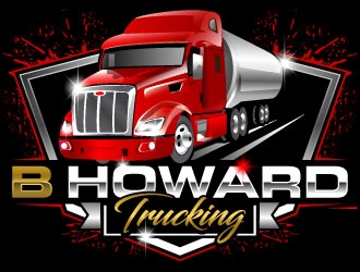 B HOWARD TRUCKING  logo design by Suvendu