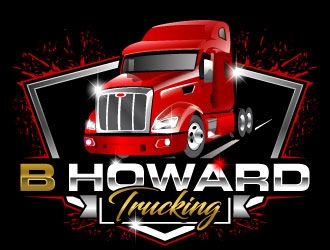 B HOWARD TRUCKING  logo design by Suvendu