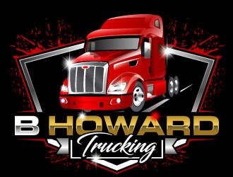 B HOWARD TRUCKING  logo design by Suvendu