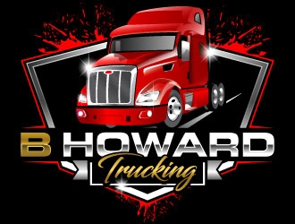 B HOWARD TRUCKING  logo design by Suvendu