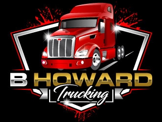 B HOWARD TRUCKING  logo design by Suvendu