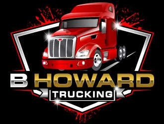 B HOWARD TRUCKING  logo design by Suvendu