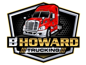 B HOWARD TRUCKING  logo design by LucidSketch