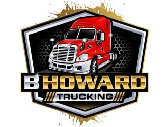 B HOWARD TRUCKING  logo design by LucidSketch