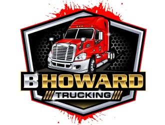 B HOWARD TRUCKING  logo design by LucidSketch