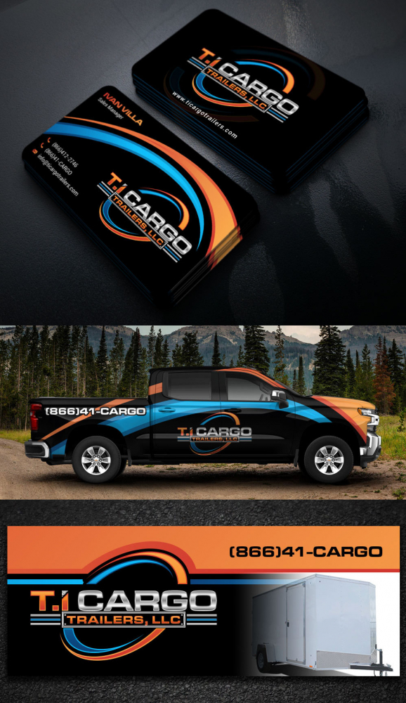 T.I Cargo Trailers logo design by Boomstudioz