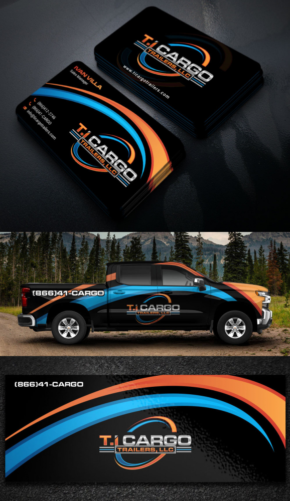 T.I Cargo Trailers logo design by Boomstudioz