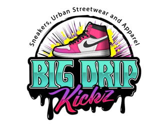 BIG DRIP KICKS logo design by DreamLogoDesign