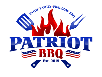 Patriot BBQ  logo design by ingepro