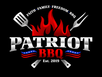 Patriot BBQ  logo design by ingepro