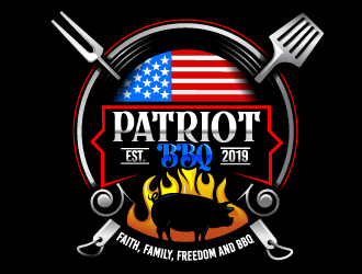 Patriot BBQ  logo design by Suvendu