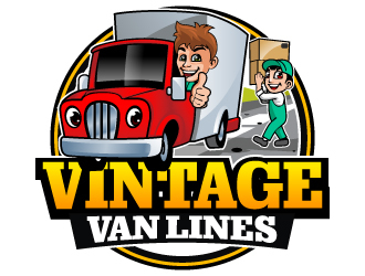 vintage van lines logo design by LucidSketch