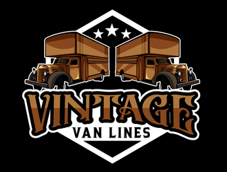 vintage van lines logo design by DreamLogoDesign