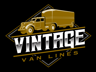 vintage van lines logo design by DreamLogoDesign