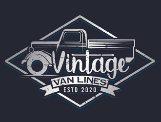 vintage van lines logo design by DreamLogoDesign