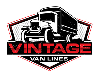 vintage van lines logo design by DreamLogoDesign