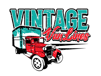 vintage van lines logo design by DreamLogoDesign