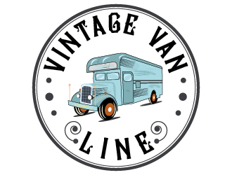 vintage van lines logo design by Suvendu