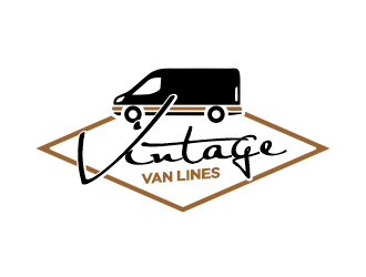 vintage van lines logo design by Gwerth