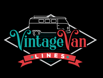 vintage van lines logo design by Suvendu