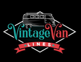 vintage van lines logo design by Suvendu