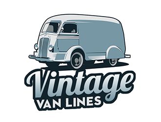 vintage van lines logo design by Optimus