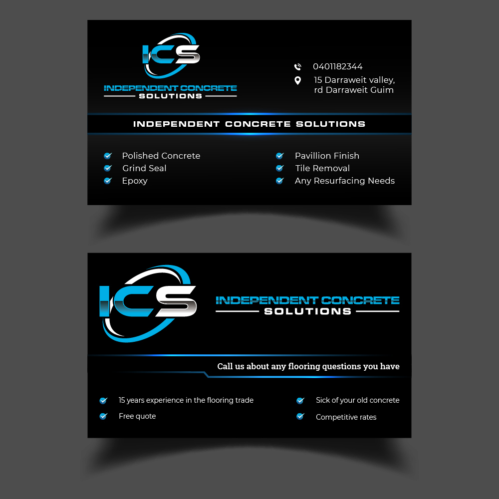 Independent concrete solutions logo design by GRB Studio