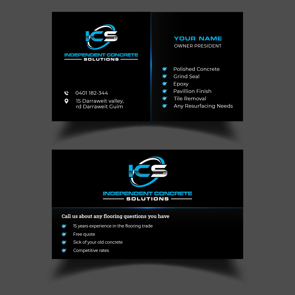 Independent concrete solutions logo design by GRB Studio