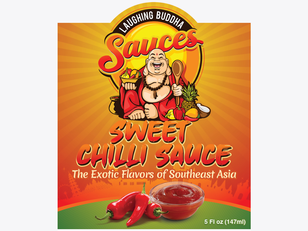 Laughing Buddha Sauces logo design by Realistis