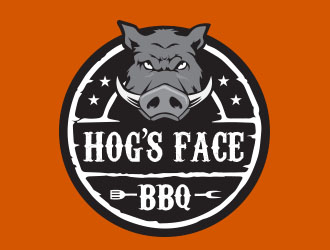 Hogs Face BBQ logo design by chad™