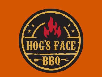 Hogs Face BBQ logo design by chad™