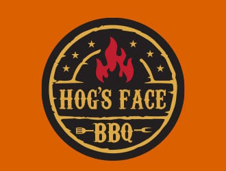 Hogs Face BBQ logo design by chad™