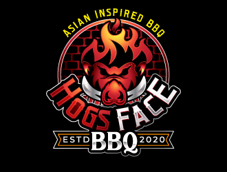 Hogs Face BBQ logo design by Godvibes