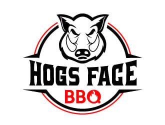 Hogs Face BBQ logo design by MonkDesign