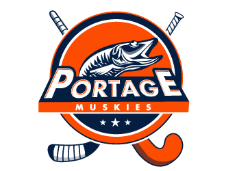 Portage Muskies logo design by Suvendu