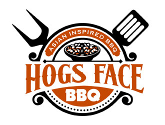 Hogs Face BBQ logo design by DreamLogoDesign