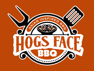 Hogs Face BBQ logo design by DreamLogoDesign