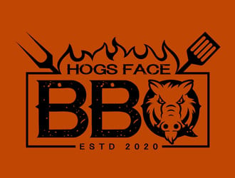 Hogs Face BBQ logo design by DreamLogoDesign