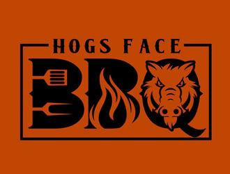 Hogs Face BBQ logo design by DreamLogoDesign