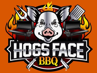 Hogs Face BBQ logo design by LucidSketch